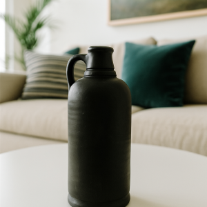 Jarrón botella asa - negro